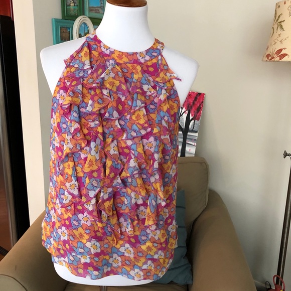 ECI Floral Ruffle Halter Top - Picture 2 of 4